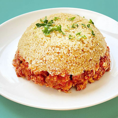 Quinua tapada con arroz