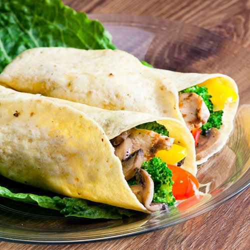 Wrap de pollo y champiñones